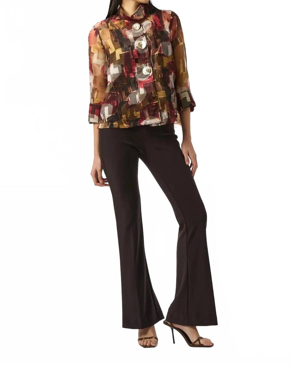 NEW JOSEPH RIBKOFF two-piece button front jacket in multi color